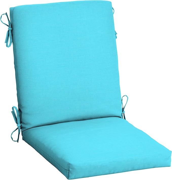Arden Outdoor Patio Dining Chair Cushion, 20x44, Rain-Proof Seat Pad, Fade-Resistant Outdoor Cushion Pool Blue Leala
