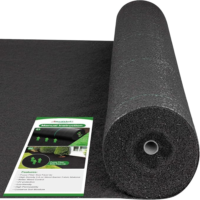 AMAGABELI 6.5oz 3ft x 300ft Weed Barrier Landscape Fabric Double Layer Garden Cloth Heavy Duty Weed Control Blocker Mat Gardening Ground Cover Durable Woven Geotextile Fabric Driveway Underlayment