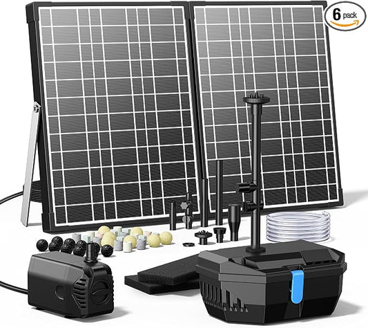 NFESOLAR Solar Fountain Kit, 30W Solar Pond Pump with Pond Filter, 200 GPH Submersible Pump, 4 Sprayers for Outdoor Pond 200-600 Gallons, Fish Tank and Garden Water Features N3213