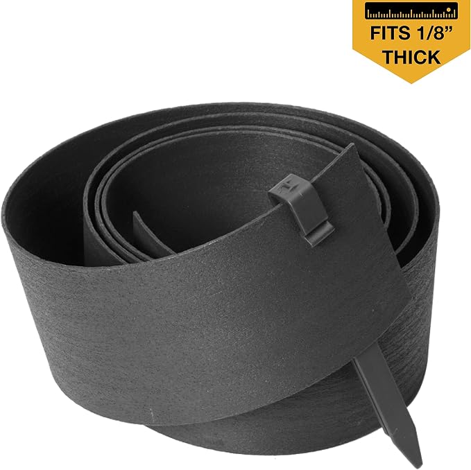 USA Made - Black (10-Pack) 10" Inch Heavy Duty Plastic Landscape Edging Stakes, Anchoring Spikes for Edging & Terrace Board (Fits Most Brands Bender Board)