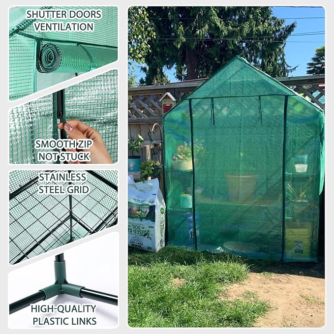 Mini Greenhouse,Greenhouses for Outdoors,Portable Walk in Green House for Garden Plants that Need Frost Protection and Away from Animals(56"x30"x76")-Green