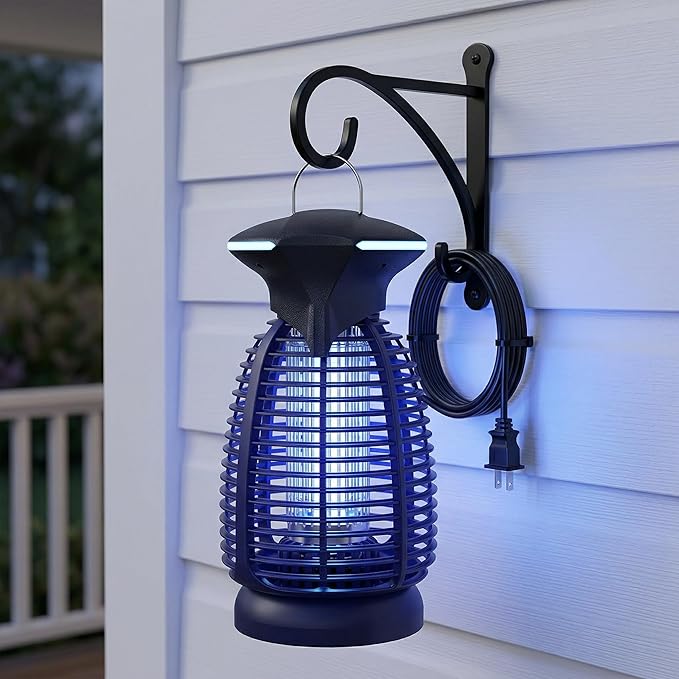 Electric Bug Zapper Outdoor - 4200V High Voltage Insect Killer Waterproof LED Light for Mosquito Fly Patio Porch Garage Backyard Home Indoor