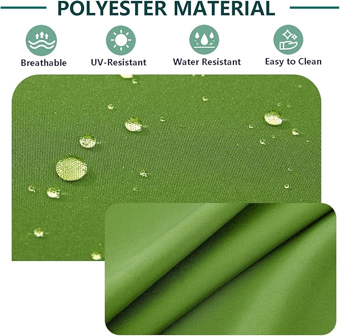 FLYMEI Patio Cushion Covers 22x20x4 Waterproof Outdoor Cushion Cover Replacement 2Packs Outdoor Seat Cushion Slipcover for Rattan Chair Sofa, Green