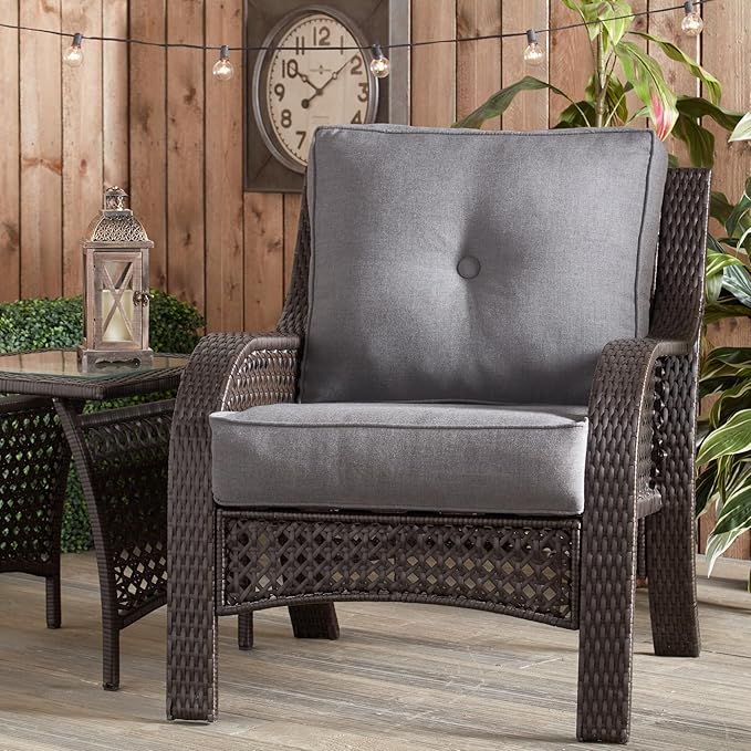 Outdoor 2-Piece Sunbrella Premium Deep Seat Cushion Set, Cast Slate