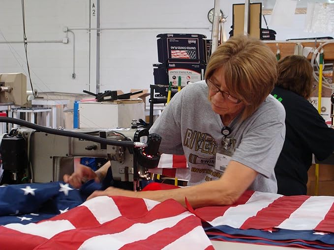 American Flag 4x6 FT Long Lasting 420D Heavy Duty US Flags for High Wind TearProof Polyester USA Flag with Embroidered Stars, Sewn Stripes, Brass Grommets