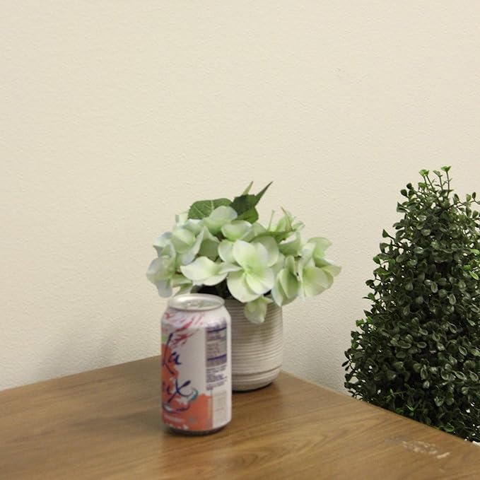 Admired by Nature 7" Tall Artificial Flowers Full Blooming Hydrangea Potted Plant - Spring Indoor Decor, Weddings, Tabletops, Desks, Kitchen Table Decorations - Kiwi
