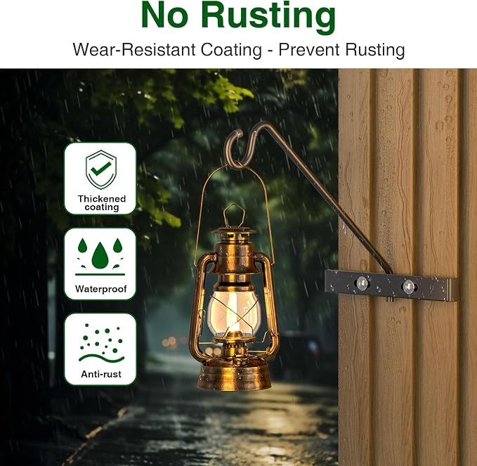 12-Inch Deck Bird Feeder Hanger for Railing, Outdoor Decor Plant Hanger, Balcony Railing Hook - 22LB Capacity - for Hanging Plants, Bird Feeders, Lanterns, Wind Chimes
