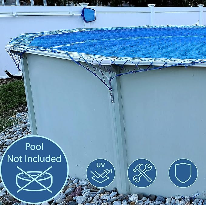 WaterWarden Above Ground Pool Safety Net Cover 15', Protective Netting for Children and Pets up to 485 lbs, Durable UV Protected Material, Easy DIY Installation, Safe, Easy to Apply and Remove
