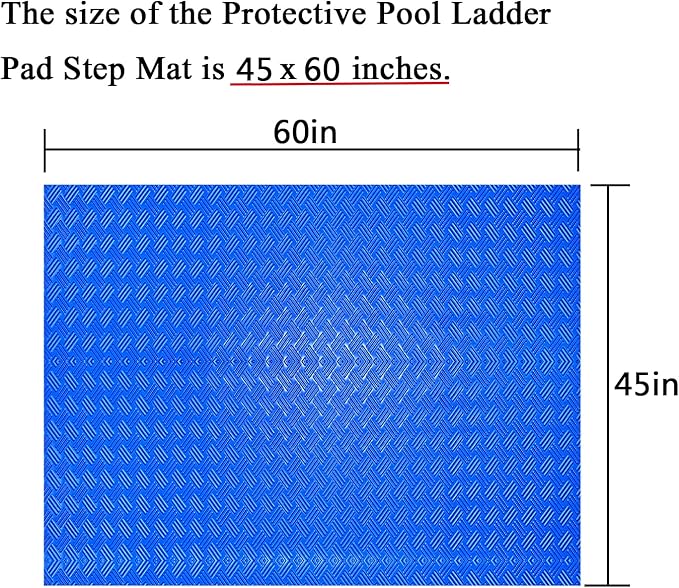 SKARUMMER Swimming Pool Ladder Mat - Protective Pool Ladder Pad Step Mat with Non-Slip Texture, Blue Medium Pool Step Mat, Pool Liner Protection Mat (60 X 45 inch)
