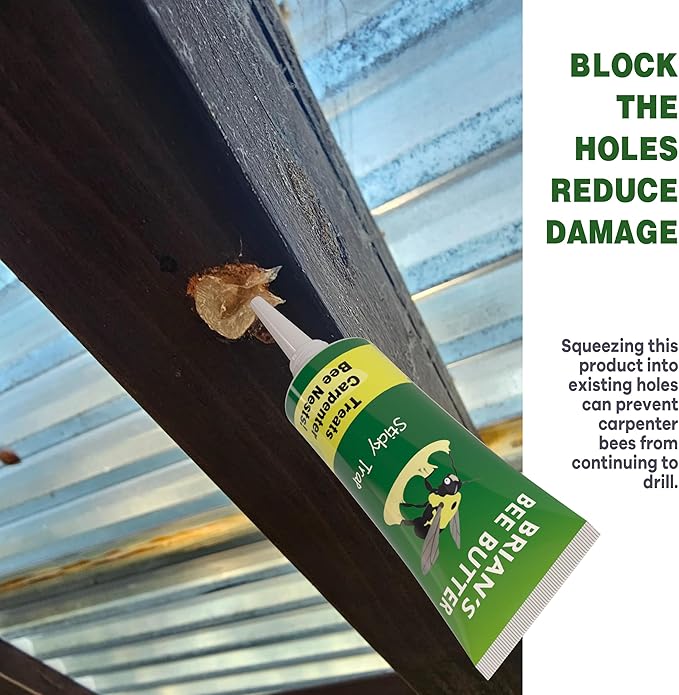 Carpenter Bee Traps for Outside, 1 Pack Sticky Trap, Brain's Bee Butter, Wood Bee Traps for Outside