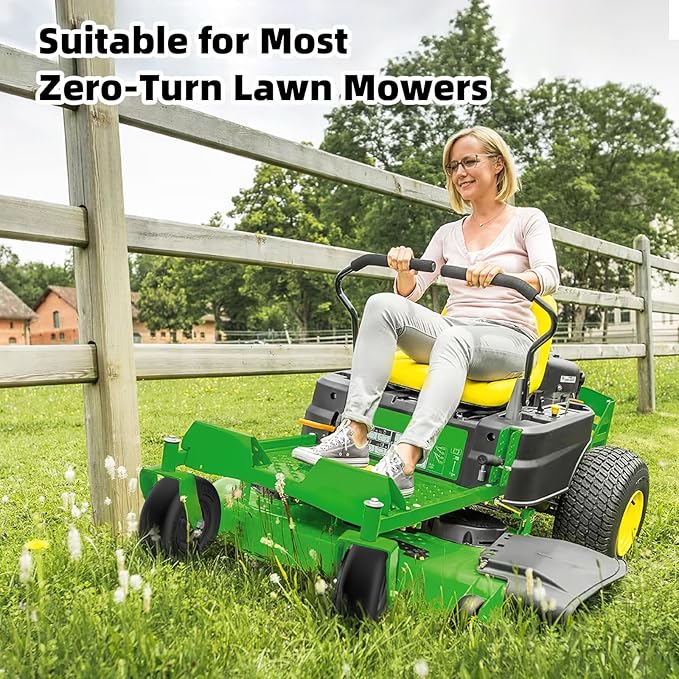 RONPOW 13x6.50-6 Lawn Mower Flat Free Tires and Wheels, 13x6.5-6 Heavy Duty Solid Front Tire for Zero Turn Mowers, 500Lbs Load, Universal 3/4", 5/8" and 1/2" Bearings, 5.51"-7.91" Hub, 2Pack Black