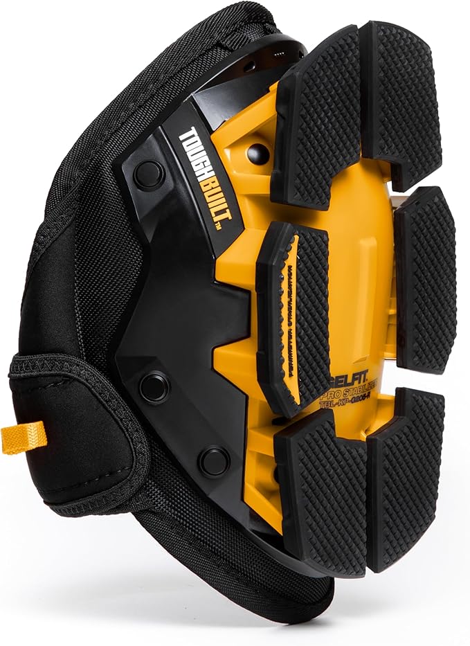 ToughBuilt - GelFit Stabilizer Knee Pads, Heavy-Duty Gel Cushioning with Ergonomic Support, Durable Hard Shell, and Stable Non-Slip Design for Construction & Flooring (TBL-KP-G205-R)