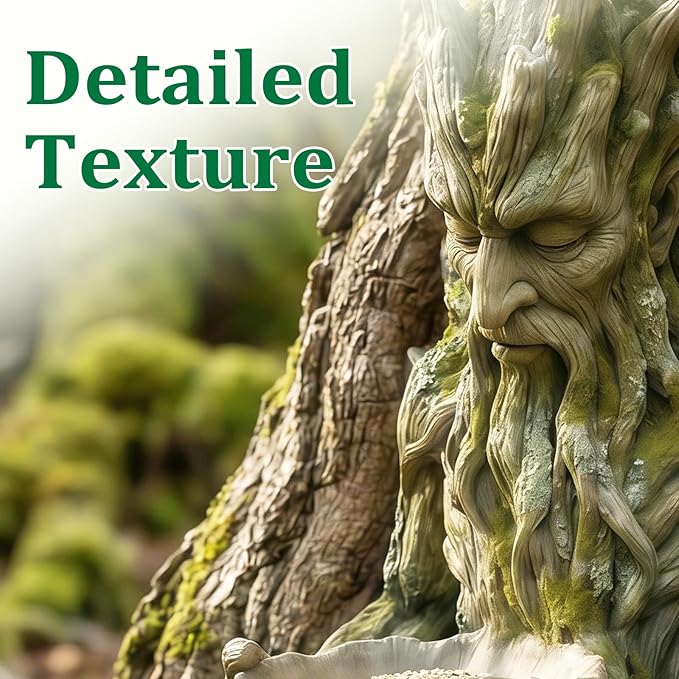 The Quiet Offering A Tree-Integrated Bird Feeding Sculpture, Outdoor Millennial Ancient Tree Bird Feeder, with Hidden Keyhole Hanger,Tree Faces Decor,Yard
