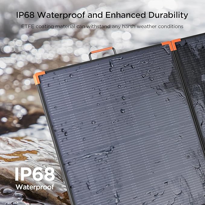 ZOUPW 180W Portable Solar Panel N-Type 16BB,25% High Efficiency Foldable Solar Charger for Jackery 1000V2/Ecoflow Delta/Bluetti/Anker Solix,12.3 LBS IP68 Waterproof for RV Camping Off-Grid