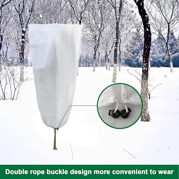 Large Size 6 Packs Plant Covers Freeze Protection 47 x 71 Inch, Upgraded Tree Frost Cloth for winter, 2.8oz/yd² Frost Blankets for Outdoor Plants, Reusable Tree Protectors Covers for Christmas