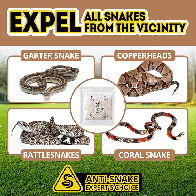 Snake Repellent for Yard Pet Safe 12 Packs, Natural Rattlesnake Repeller from Indoor, Keep Snakes Away for Outdoor, Powerful Snake Deterrent of Garden House Coop Garage Farm Camping Backyard