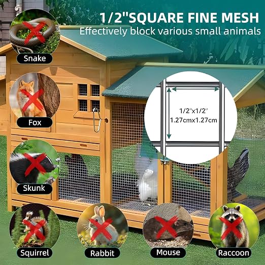 Hardware Cloth 1/2 inch 16in X 10ft Galvanized Welded Wire Mesh Roll, 19 Gauge Chicken Wire Fence, Snake Gopher Barrier Garden Fencing Rabbit Cage Netting