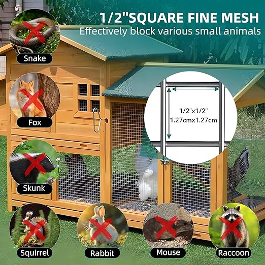 Hardware Cloth 1/2 inch 48in X 50ft Galvanized Welded Wire Mesh Roll, 19 Gauge Chicken Wire Fence, Snake Gopher Barrier Garden Fencing Rabbit Cage Netting