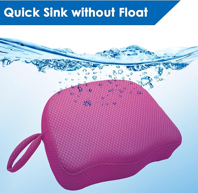 AEROiVi Hot Tub Booster Seat for Adults, 5 Inch Thick Supportive Cushion with Non-Slip Bottom, Weighted for Quick Sink without Float, Spa Booster Seat for Hot Tub (Including Inflatable), Pool, Bathtub