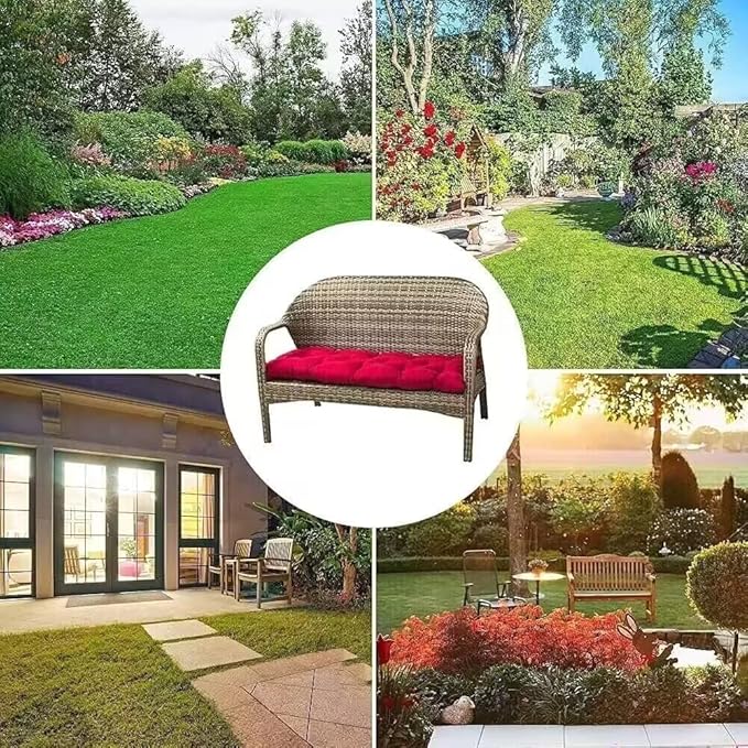 Yddsky 47.3 in Waterproof Indoor/Outdoor Garden Bench Seat Cushions，Thicken Patio Bench Soft Rocking Chairs Pad Lounger Seat for Wicker Loveseat Settee（47.3 X 19.6 X 3.17 in Dark Grey）