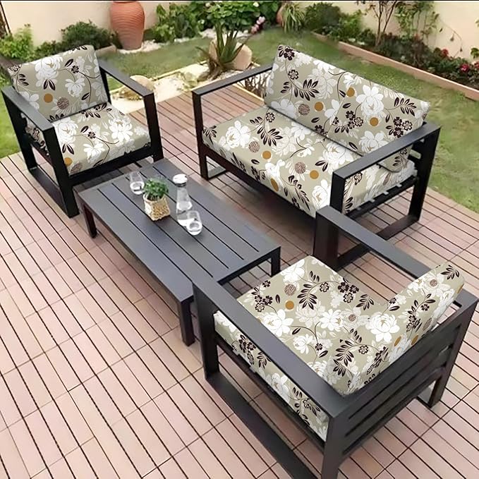 FORCHEER 8PCS Outdoor Cushion Covers Waterproof Stretch Patio Furniture Cushion Covers 19-24inch Replacement Washable-Floral