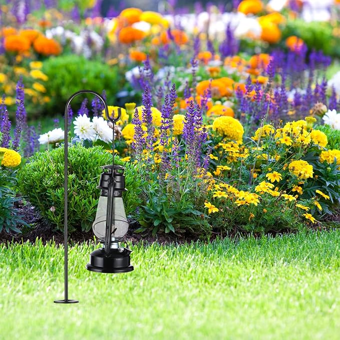 Therwen 20 Pcs 28 inch Adjustable Outdoor Shepherd Hooks Small Garden Bird Feeder Stand Heavy Duty Shepards Hook for Garden Decor, Plant Hanger, Lantern Hook, Solar Light Hanging