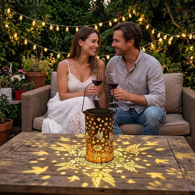 Solar Lanterns Outdoor Waterproof, Hummingbird Birthday Gifts for Women Mom Grandma, Garden Hanging Solar Lantern Lights for Patio