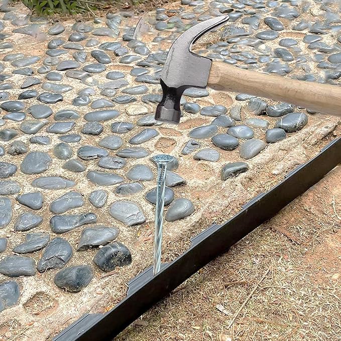 Artificial Turf Stakes Galvanized Spiral Landscape Spikes 6In Weed Barrier Fabric Stakes for Paver Edging, Gardening Lawn Edging, Carpentry and More (100 PC)