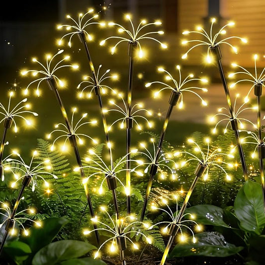 Solar Garden Lights Outdoor, 8 Pack 2-Layer Swaying Firework Lights, Waterproof Starburst Fairy Light Garden Decor for Yard Patio Pathway Lawn, Gardening Gifts for Women Mom Grandma Mother's Day
