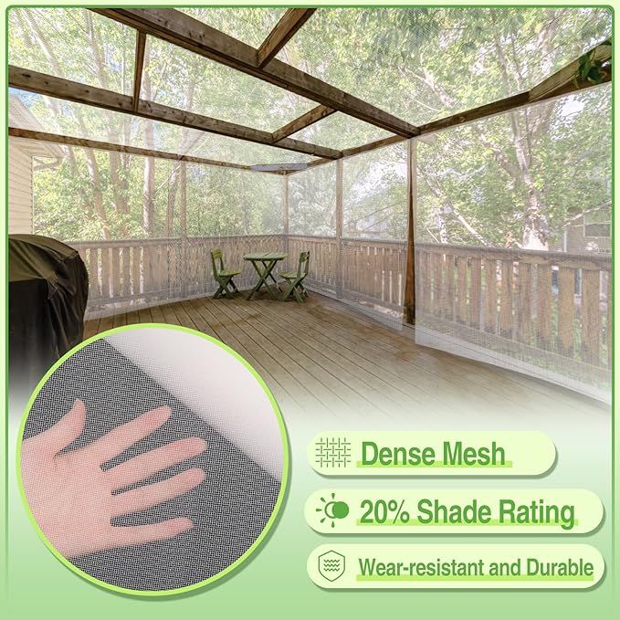 ANPHSIN Strong PP Nanocomposite Mosquito Net Garden Netting - 10 x 33ft Bird Insect Pest Mesh Barrier Screen for Patio, Balcony, Porch, Outdoor Raised Beds Protection (White)