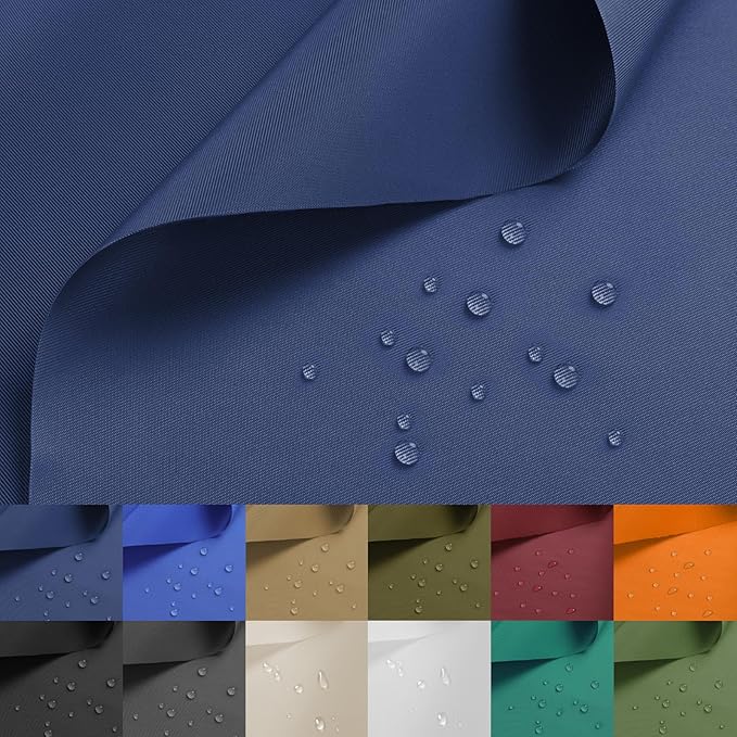 Nylon Fabric, 58" W 420D Waterproof Fabric 2 Yard Ripstop Nylon Material Outdoor Upholstery Twill Sewing Material for Patio Chair, Lining, Cushion, Purse, Tote Bag, Tarp Cover, DIY Project Navy Blue