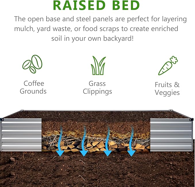 2PCS 7x3x1ft Galvanized Raised Garden Bed Kit,Metal Planter Box for Vegetables,Flowers,Herbs Durable Rust-Resistant Patio Gardening Beds,Silver