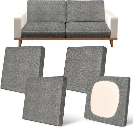 pickyNproud 4Pcs Patio Cushion Covers Stretch Outdoor Couch Cushions Slipcovers Replacement Washable Furniture Protector with Elastic Bottom Sofa Chair Seat Cover, Textured Charcoal Gray