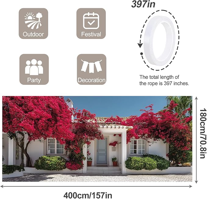 7 * 16FT Summer Garage Door Cover Decorations Sunset Palm Trees Garage Door Banner for Outdoor Indoor Summer Party Photography Backdrop (red, 6 * 13 ft)