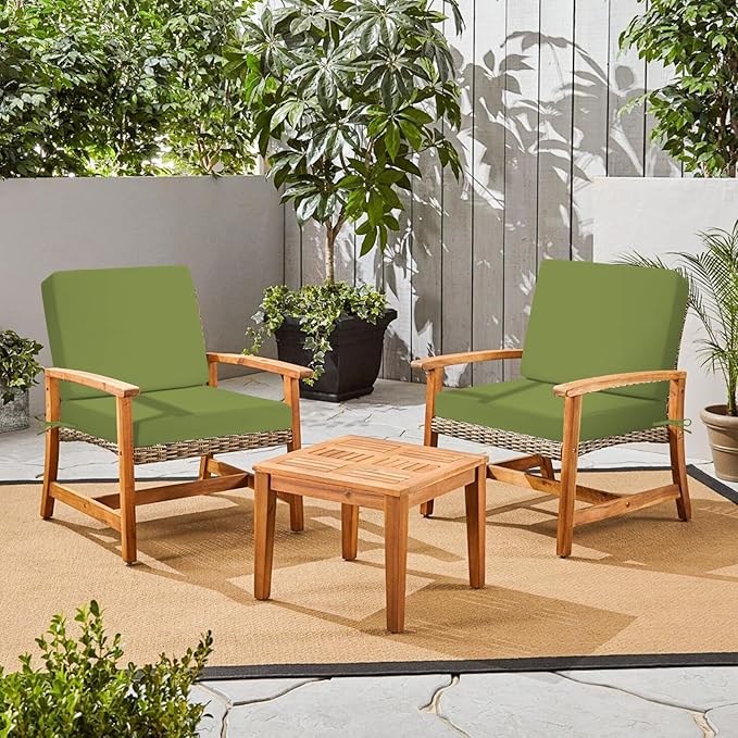 Deep Seat Patio Cushions Set, 22x22 Inch Waterproof & Fade Resistant Outdoor Chair Cushions, Thick Padded Replacement Sofa Cushions for Garden Yard Furniture