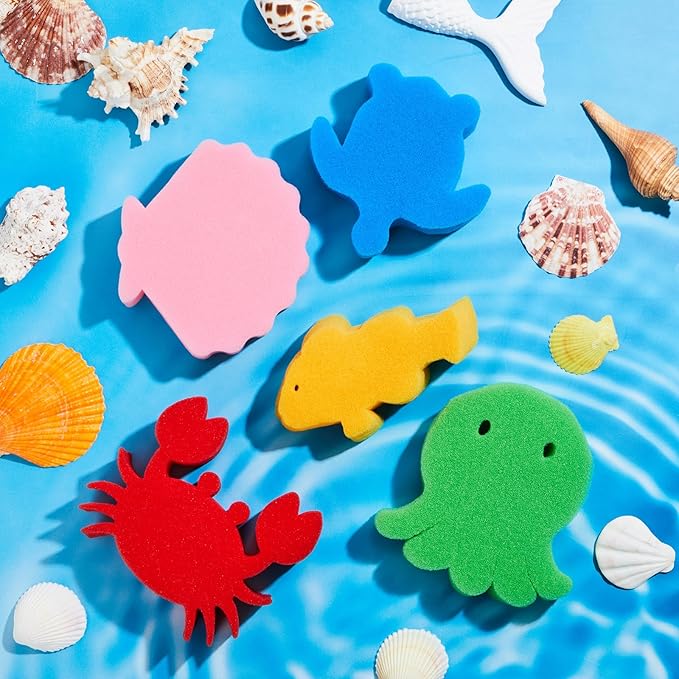 Zhehao 50 Pack 5 Shapes Hot Tub Sponge Absorber Oil Absorbing Sponge Foam Hot Tub Scum Absorber for Swimming Pool Spa Cleaning Accessories(Multicolor)