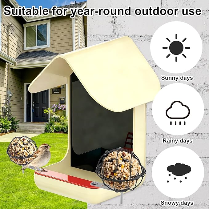 2pcs Suet Ball Holders, Alloy Bird Suet Ball Cage with 2 Fixed Connection Accessories & 4 Screws Durable Bird Feeder Accessories for Outdoor Birds Feeders