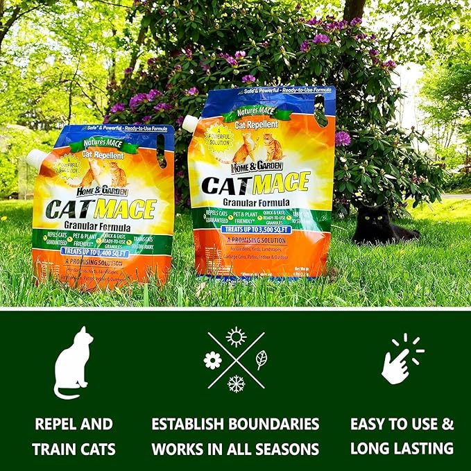 Nature's Mace Cat Mace, Cat Repellent Outdoor Granular, Deterrent, Stop Cats, Keep Cats Away, for Yard, Garden, Anti Cat Pee, No-Dig, Training Tool, 6 lb, Safe to Use Around People, Pets, Plants