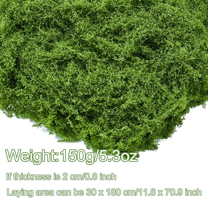 Fake Moss for Potted Plants,Green Moss for Crafts Artificial Floral Moss for Planters Green Moss Decor for DIY Table Centerpieces Faux Moss Filler for Indoor Outdoor Fairy Gardening Decor