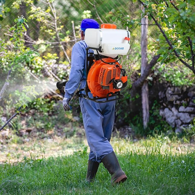 43cc Gas Backpack Sprayer, 2.13KW Gas Powered Backpack Mosquito Fogger, Yard Sprayer with 20L Tank & 39 Feet Spray Range, Back Pack sprayers for Critters Control, Garden Spraying Orange