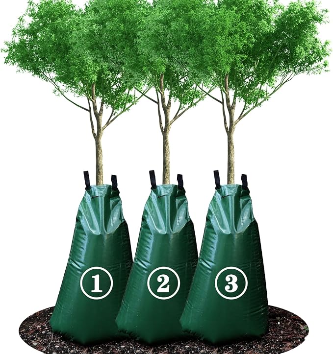 3 Pack 20 Gallon Tree Watering Bags, Reusable, Heavy Duty, Slow Release Water Bags for Trees, Premium PVC Tree Drip Irrigation Bags
