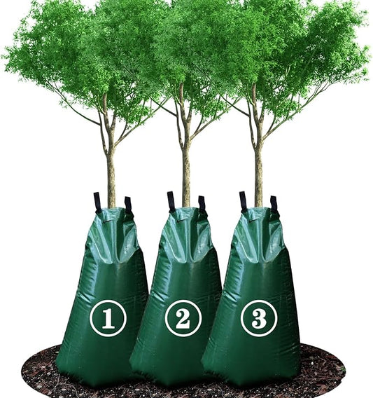 3 Pack 20 Gallon Tree Watering Bags, Reusable, Heavy Duty, Slow Release Water Bags for Trees, Premium PVC Tree Drip Irrigation Bags