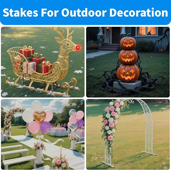 MySit 12 Inch 25 Pack Heavy Duty U Shaped Garden Stakes, 11 Gauge Galvanized Fence Stakes Landscape Staples Metal Yard Stakes for Ground, Drip Hose, Inflatables, Outdoor Decorations