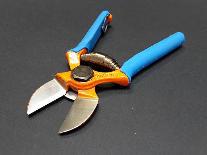 Due Buoi made in Italy Professional (NO HOBBYIST) Forged Double Cut Blades Shears #132/20 Flat Back Double Blade for Grafting and Pruning for scions