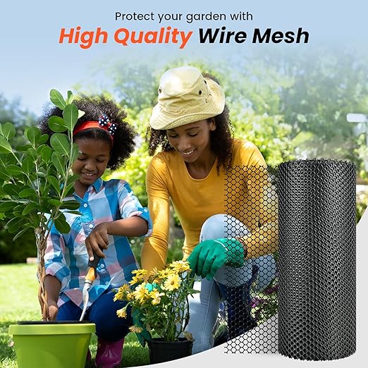 Toolterritary Plastic Wire Mesh 36IN x 100FT Chicken Wire Fencing for Floral Arrangements, Chicken Wire Mesh for Crafts with 100 Pcs Zip Ties,Gaden Netting for Dogs, Deers, Poultry