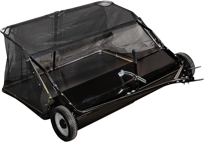 IMPACT IMPLEMENTS® 42" Tow-Behind Lawn Sweeper with 12.9 cu. ft Hopper Bag Capacity. Great for clearing Leaves, Grass, Small Sticks and Other Debris.