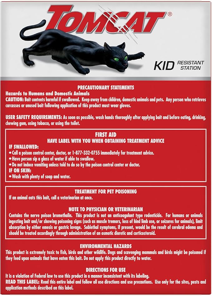 Tomcat Mouse Killer Child Resistant, Disposable Station, 2 Pre-Filled Ready-To-Use Bait Stations