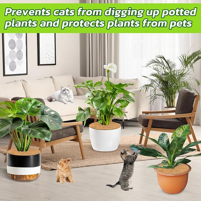 Legigo 10pcs Coconut Fiber Mulch Ring Tree Plant Protector Mat, 14 Inch Natural Coco Coir Tree Mulch Ring Plant Pot Soil Cover, Tree Rings Disc Plant Cover for Indoor Outdoor Plants, Landscaping