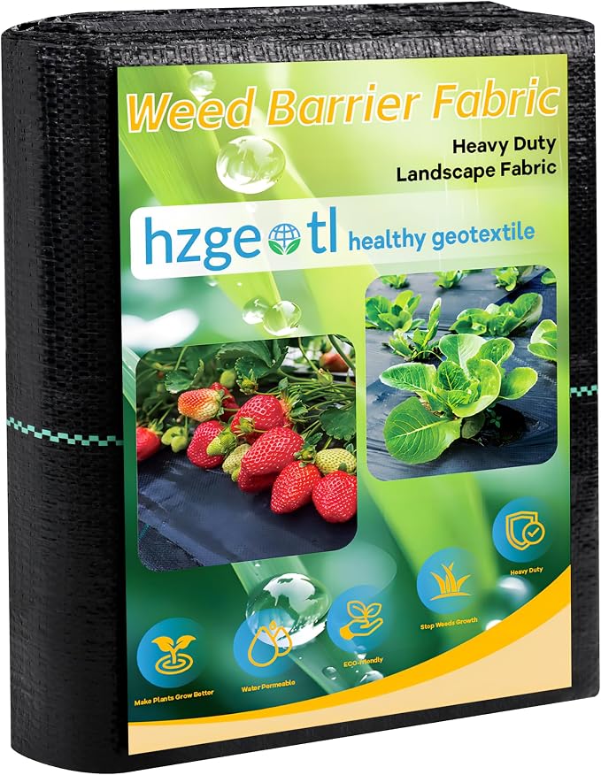 3FT x 100FT Weed Barrier Landscape Fabric, 3.2oz Premium Heavy Duty Garden Cloth, Ground Cover for Gardening,Black Garden Bed Liner