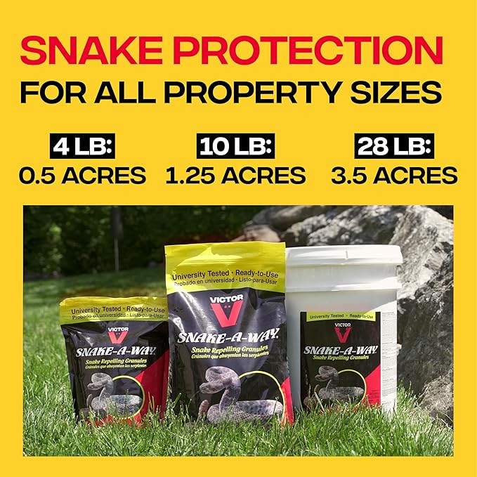 Victor VP364B-10 Snake-A-Way Outdoor Snake Repellent For Yard Powerful, Granules 10LB - Repels Against Poisonous and Non-Poisonous Snakes